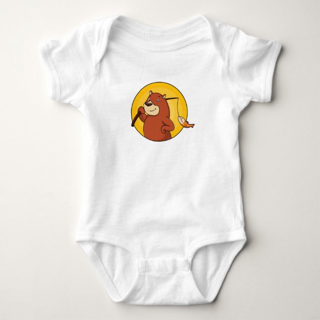 Body Ours comme pêcheur avec poisson (Devant)