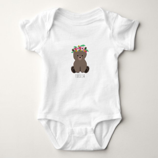 Body Ours CUB de bébé de Boho personnalisé (Devant)