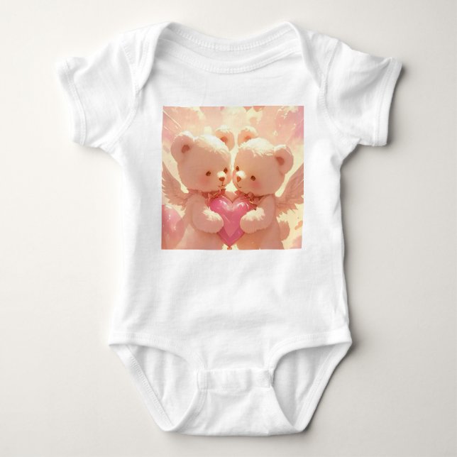 Body Ours d'amour avec coeur - Bodysuit bébé (Devant)