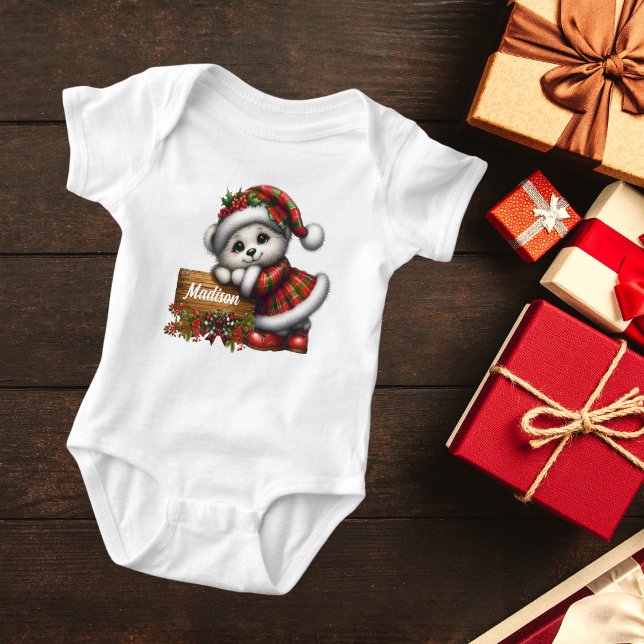 Body Ours de Noël de Fille Mignonne Avec Nom (Créateur téléchargé)