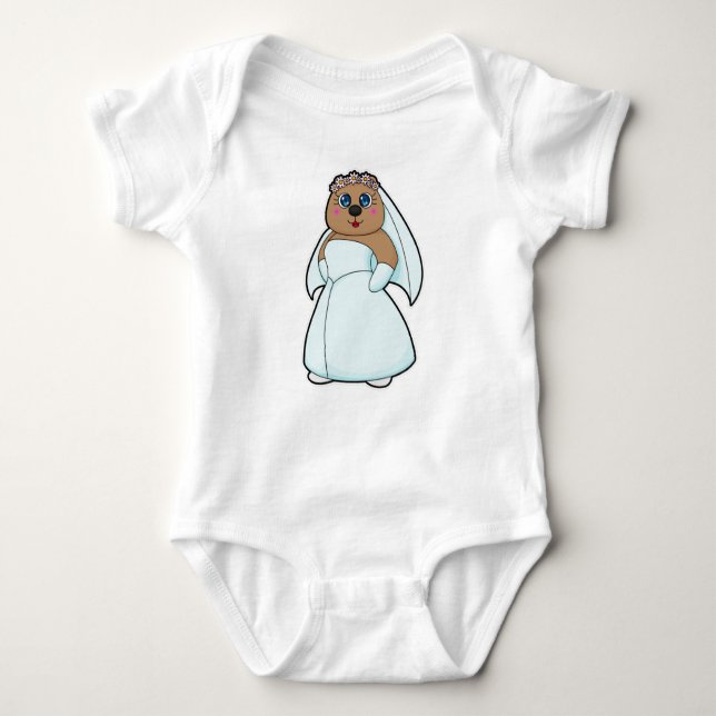 Body Ours en mariée avec couronne de fleurs (Devant)