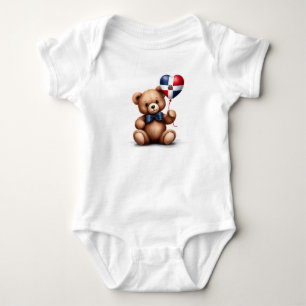 Body ours en peluche & ballon avec drapeau de la Domini