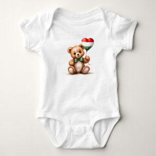 Body ours en peluche & ballon avec drapeau hongrois.