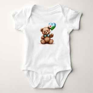 Body ours en peluche & ballon avec le drapeau djiboutie