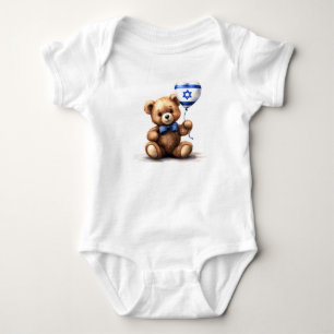 Body ours en peluche & ballon avec le drapeau israélien