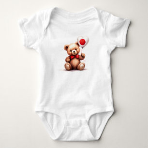 Body ours en peluche & ballon avec le drapeau japonais.
