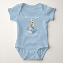 Ours en peluche bleu sur invitation de Baby Shower