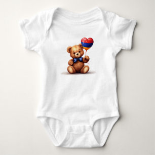 Body ours en peluche et ballon avec le drapeau arménien