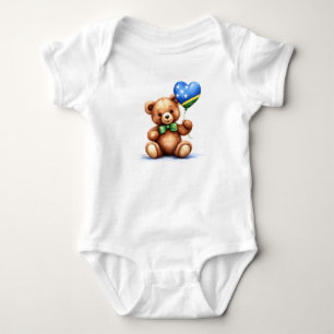 Body ours en peluche et ballon avec le drapeau des Îles