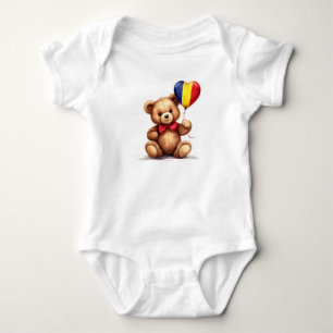 Body ours en peluche et ballon avec le drapeau tchadien