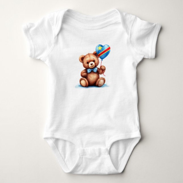 Body ours en peluche et drapeau de la République démocr (Devant)