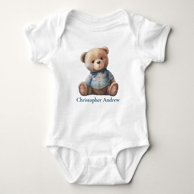 Body Ours en peluche personnalisé bébé garçon mignon ca (Devant)