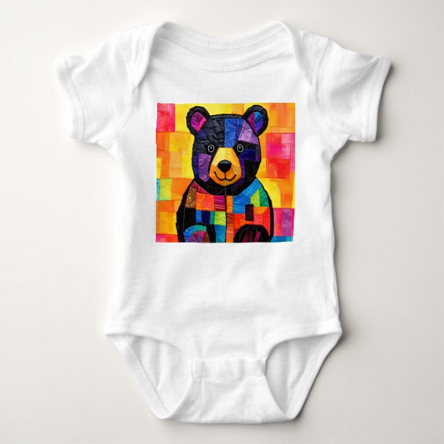 Body Ours patchwork mignon (Devant)
