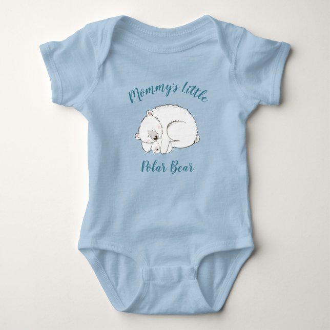 Body Ours polaire Baby shower Hiver bleu garçon (Devant)