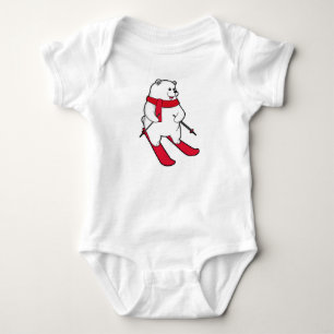 Body Ours polaire en ski avec ski
