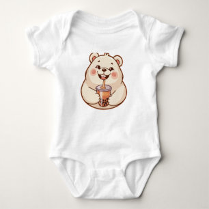Body Ours polaire mignon Boire Boba Tea tee Bubble Lait