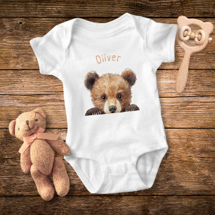 Body Ourson Bébé Aquarelle Personnalisé Mignon