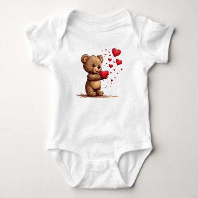 Body 🧸❤️ Ourson Mignon Cadeau Bébé Amour ✨ (Devant)