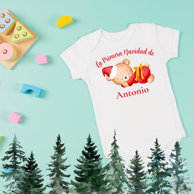Body Ourson Mignon Espagnol Premier Noël de Bébé (Créateur téléchargé)