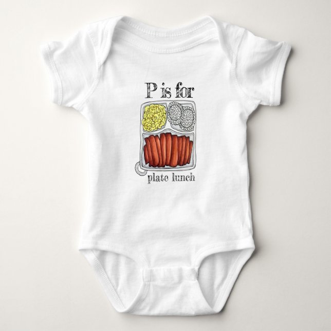 Body P est pour Plate Lunch Macaroni Salade Hawaiian Fo (Devant)