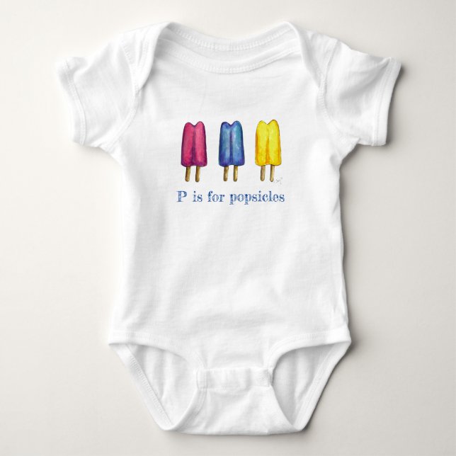 Body P est pour Popsicles Twin Pop Ice Lolly Letter ABC (Devant)