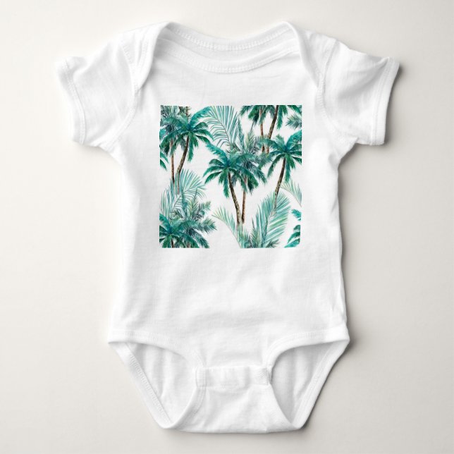Body Palmier tropical : Motif de la jungle aquarelle. (Devant)