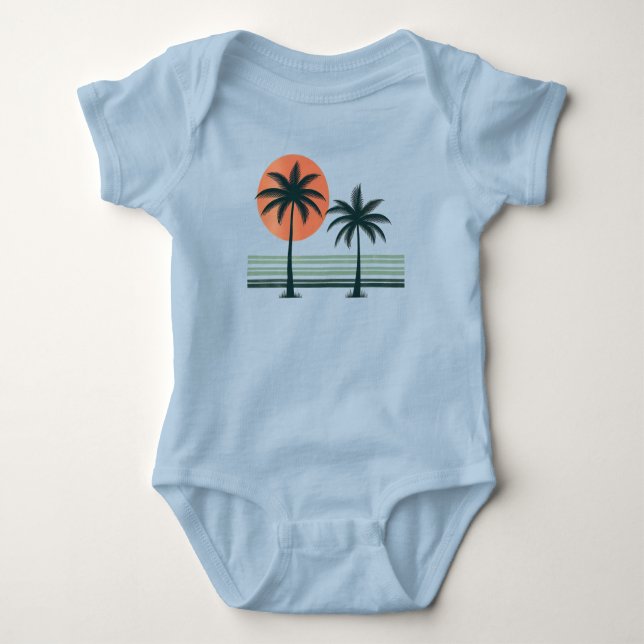 Body Palmier tropical rétro/vintage (Devant)