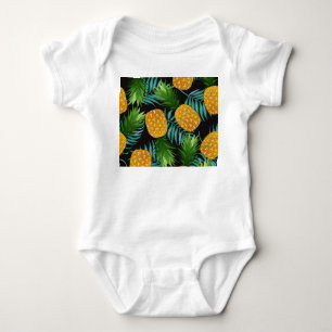 Body Palmiers à ananas Tapisserie noire