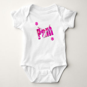 Body Pam, Nom Logo Avec Perroquets Blancs, Bodysuit Béb