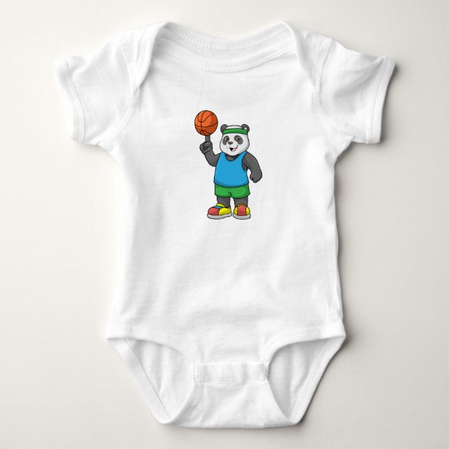 Body Panda aux sports avec basket-ball (Devant)