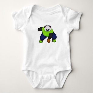 Body Panda comme joueur de football avec football