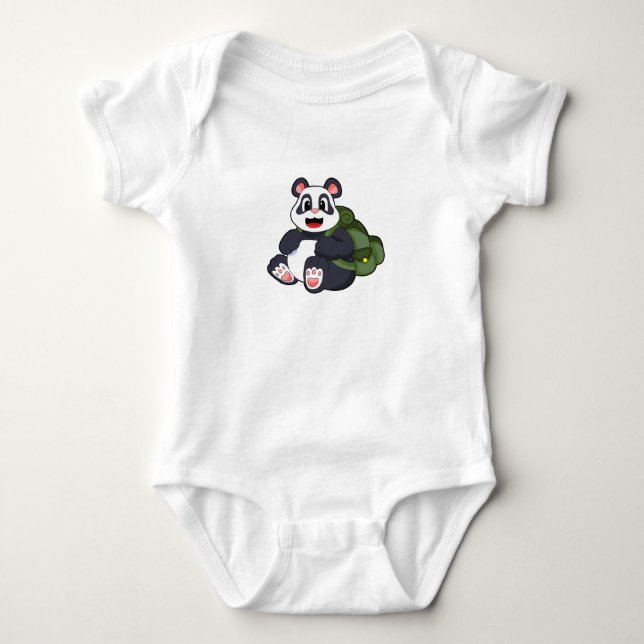 Body Panda comme randonneur avec sac à dos (Devant)