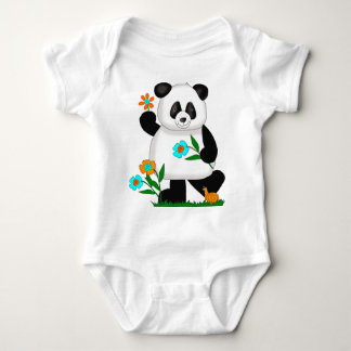 Body Panda pour bébé avec fleurs 2