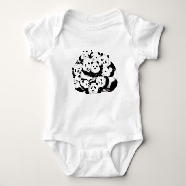 Body Pandas Hugs Baby Bodysuit (Devant)