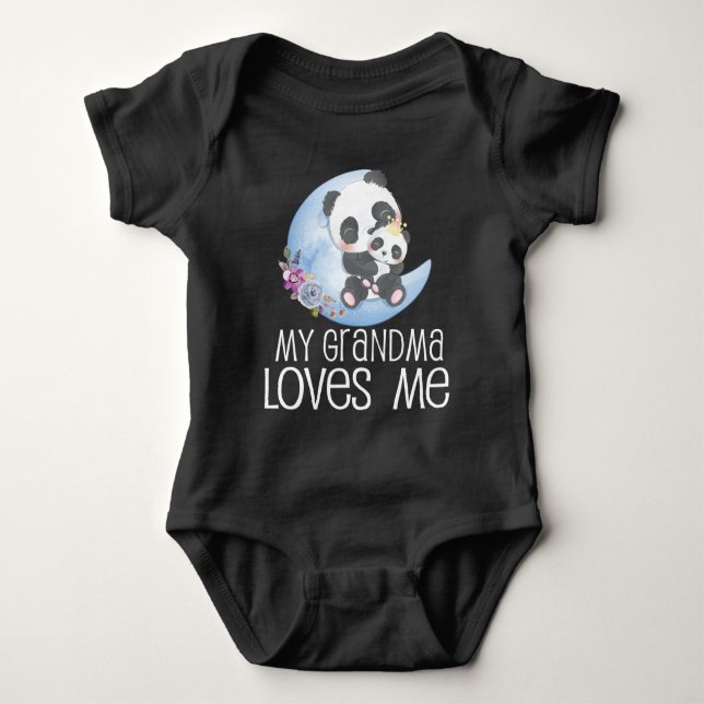 Body Pandas sur la lune 🐼 ma grand-mère m'aime (Devant)