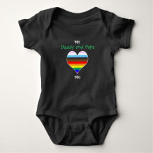Papa et Papa Rainbow Heart Baby Bodysuit
