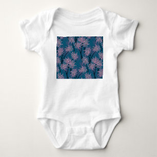 Body Papier peint floral : bleu marine asiatique, rose.