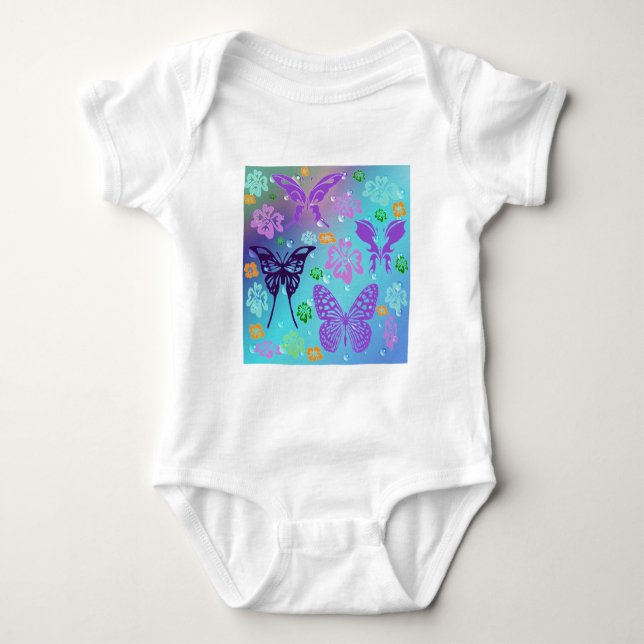 Body Papillon Beau Aloha Fleur de Mariage Hawaïen (Devant)
