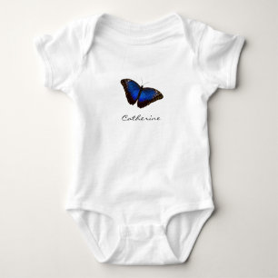 Body Papillon bleu personnalisé avec nom