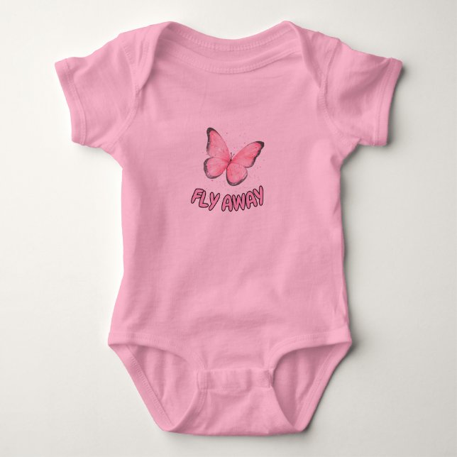 Body papillon en paillettes roses (Devant)