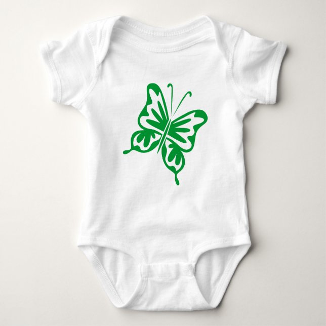 Body Papillon rétro - Vert herbe (Devant)