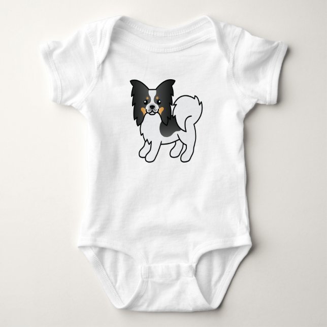 Body Papillon Tricolore Mignon Chien de Dessin Animé (Devant)