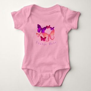 Body Papillons rose coloré Costume bébé