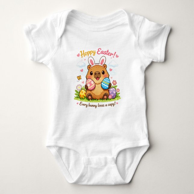 Body Pâques mignon Capybara Œufs Oreilles de lapin (Devant)