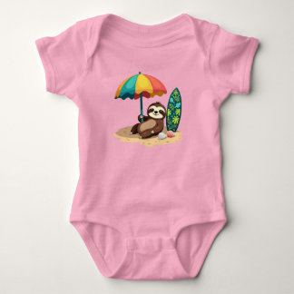 Body Paresseux de plage mignon ajouter du texte bébé