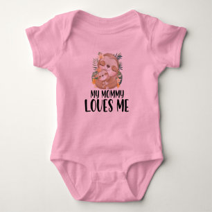 Body Paresseux Mère et Bébé Ma Maman M'aime Tropical