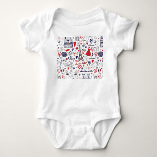 Body Paris vintage : Motif de ligne de voyage