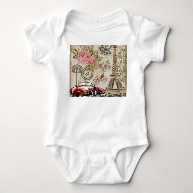 Body Paris Vintage : Style carte postale (Devant)