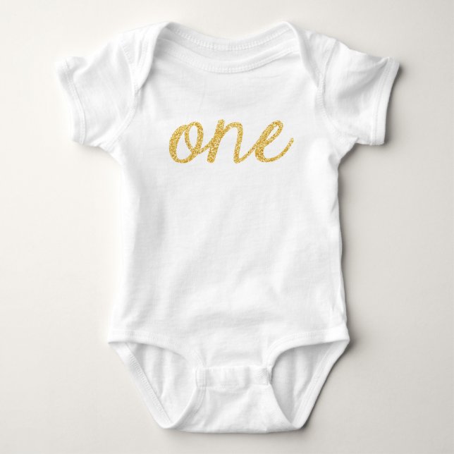 Body Parties scintillant Gold Faux Script 1er anniversa (Devant)