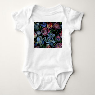 Body Pastel à l'huile florale : Motif sans couture